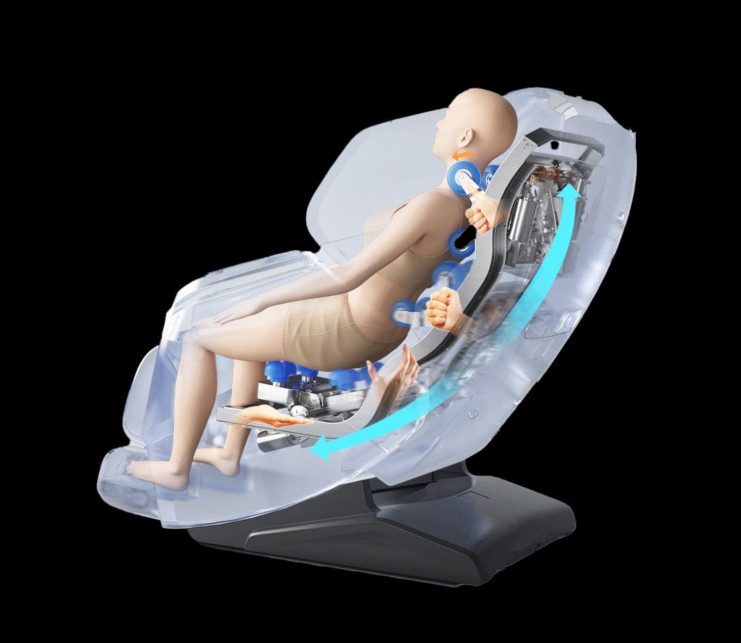 4D Massage mit zwei unabhängigen Massage-Systemen