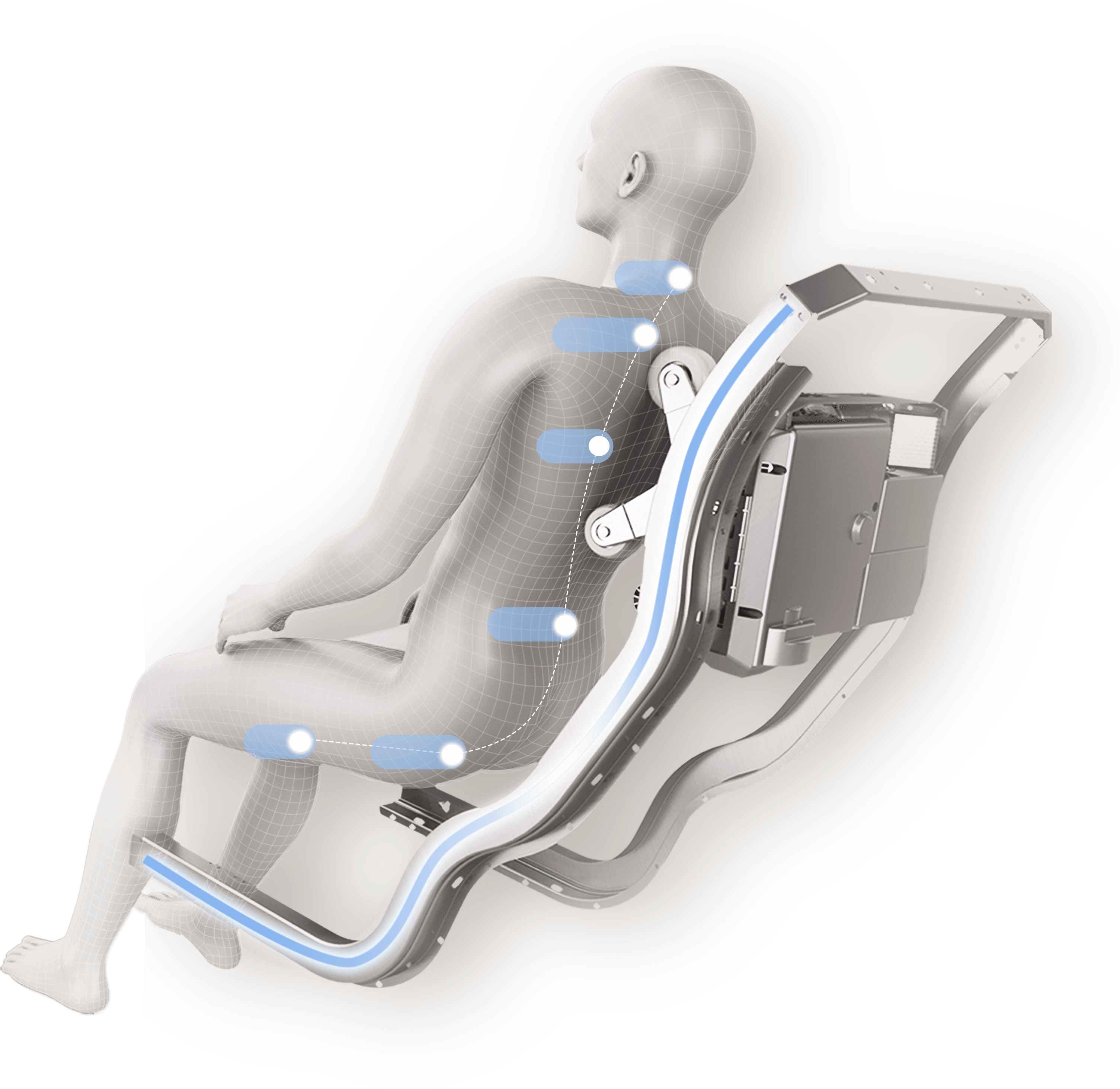 Der Sessel scannt und passt Sie an.